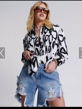 One Teaspoon Frankie Distressed Denim Shorts